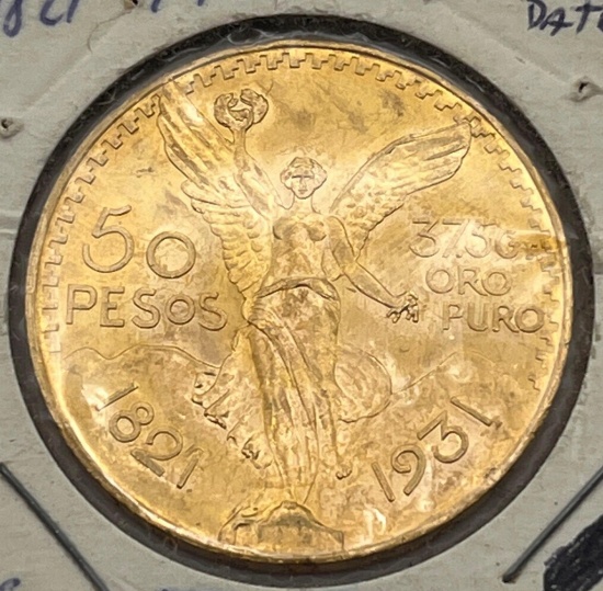 Mexican 50 Peso Gold Coin, 1931