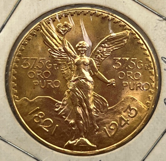 Mexican 50 Peso Gold Coin, 1943