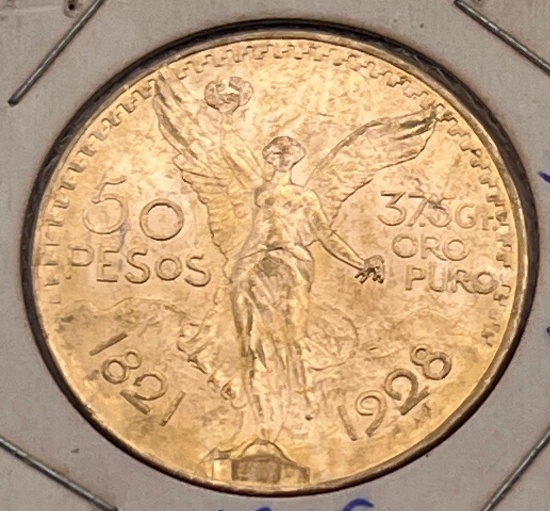 Mexican 50 Peso Gold Coin, 1928