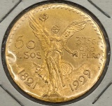 Mexican 50 Peso Gold Coin, 1929