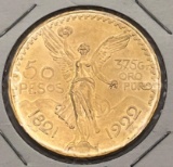 Mexican 50 Peso Gold Coin, 1922