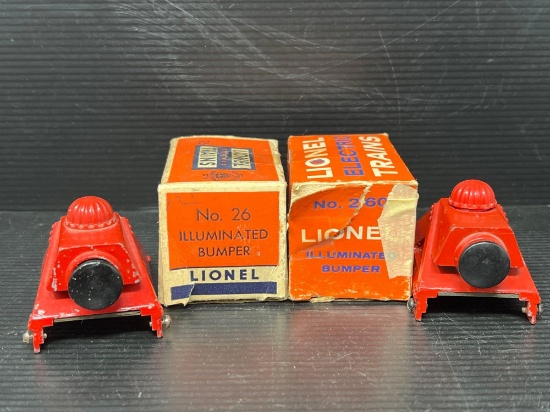 4 Lionel Illuminated Bumpers- 2 in Original Boxes, 2 No Boxes
