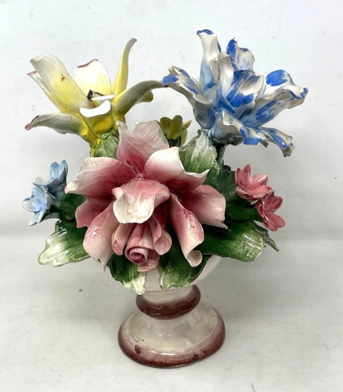 Porcelain Floral Arrangement in Vase