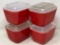 4 Red Pyrex Refrigerator Dishes with Glass Lids