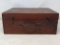 Wooden Hinge Lidded Box with Antique 