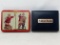 2 Tin Cases with Playing Cards- Santa Coca-Cola and Fulton Bank