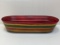 Metal Oval Container in Red/Gold/Green