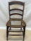 Wooden Ladder Back Side Chair with Open Seat (Needs to be Re-caned)
