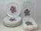 Fire King Floral Decorated Milk Glass Dinner Plates and Luncheon Trays