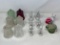 Votive Candle Cups, 6 Children Figures, Glass Pail, Cat Figure