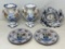 2 Italian Urn Vases, 2 Hand-Painted Plates and Porcelain Figural Clock