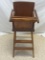 Vintage Wooden High Chair with Narrow Tray