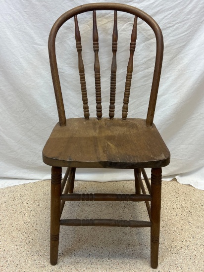 Bent Back Wooden Side Chair