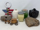 Fossil Rocks and Shelf Home Decorations, Candles