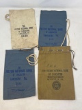 Vintage Antique Fulton Bank Lancaster and Mountville PA Drawstring Bank Bags