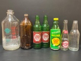 Bottles Lot- Milk, Pitt's Ginger Ale, Lemon Juice, Brown Glass CLOROX, Others