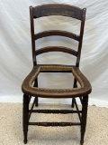 Wooden Ladder Back Side Chair with Open Seat (Needs to be Re-caned)