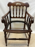 Wooden Arm Chair with Open Seat (Needs to be Re-caned)