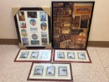 4 Collage Picture Frames and Framed Wilbur's Chocolate Puzzle
