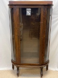 Joseph C. Rainey & Sons, Philadelphia Curved Front Glass Oak China Cabinet