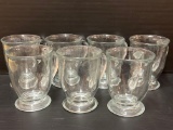 7 Clear Glass Cafe Style Mugs