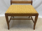 Depression Style Vanity Bench with Non-Original Leopard Print Upholstery