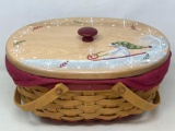 Longaberger 2004 Christmas Collection Get-Together Basket with Brass Tag, Liner, Protectors & Lid