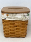 1997 Longaberger Tall Tissue with Liner, Protector and Wooden Lid