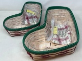 2 Longaberger 2014 Tree Trimming Collection Stocking Baskets with Liners & Plastic Protectors