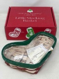 Longaberger 2014 Tree Trimming Collection Little Stocking Basket with Plastic Protector and Box