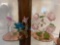 Pair of Glass Hummingbird & Flower Figures, Glass Rosebud, Porcelain Doll, Cup & Saucer
