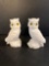 2 Alabaster Owl Figures