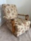 Upholstered Rocker with Wooden Arms