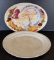 2 Oval Platters- Plain Ironstone and Relief Turkey