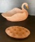 Pink Opaque Glass Swan Planter with Flower Frog Insert