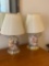 Pair of Table Lamps with Sea Shells in Base and White Shades