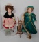 2 Character Dolls- Mary Had a Little Lamb and Rapunzel with Spinning Wheel