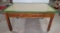Large Enamel Top Kitchen Table on Casters with Scalloped Skirt and 2 Drawers