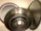 Stainless Steel Graduated Size Mixing Bowls, 2 Round Platters