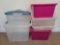 5 Storage Totes, All with Lids