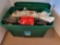 31- Gallon Green Tote with Christmas Decorations- Village Buildings & Accessories, and Lights