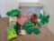 Large Storage Tote with St. Patrick's Day Decorations, Also Stuffed Cat, Baskets, Other Containers