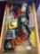 Contents of Drawer- Tape Measures, Hammer, Scissors, Magnifying Glasses, Tape, Twine, Hole Punch