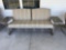 Aluminum Frame Porch Glider with Side Tables & Striped Cushions