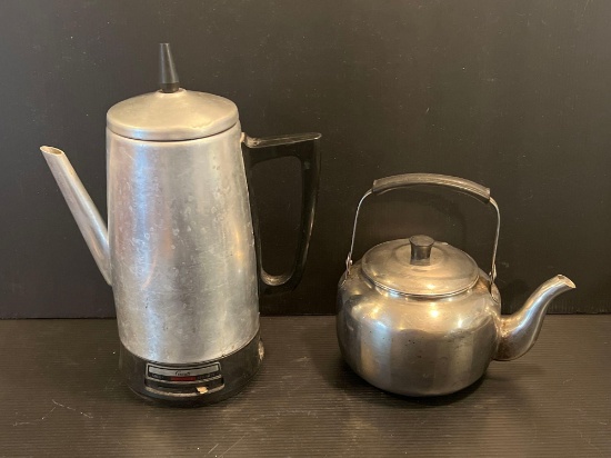 Grant's Aluminum Coffee Pot and Aluminum Tea Pot