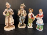 2 Pairs of Figures- Old Man & Woman and Young Boy & Girl
