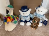 Pair of 2004 Keepsake Memories Bears, Small Stuffed Bear and Stuffed Goose