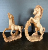 2 Rearing Horse Figures