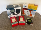 Solar Security Light, AT&T Answering System, 2 Boxes Emergency Candles, Pittsburgh Tape Measure