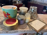Floral Batter Bowl, Jar Candles, Mosaic Shade, Tin, Frame